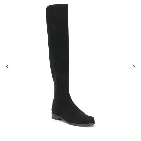 Stuart Weitzman 5050 Black Over the Knee Boots Sleek Suede Design - Picture 2 of 7